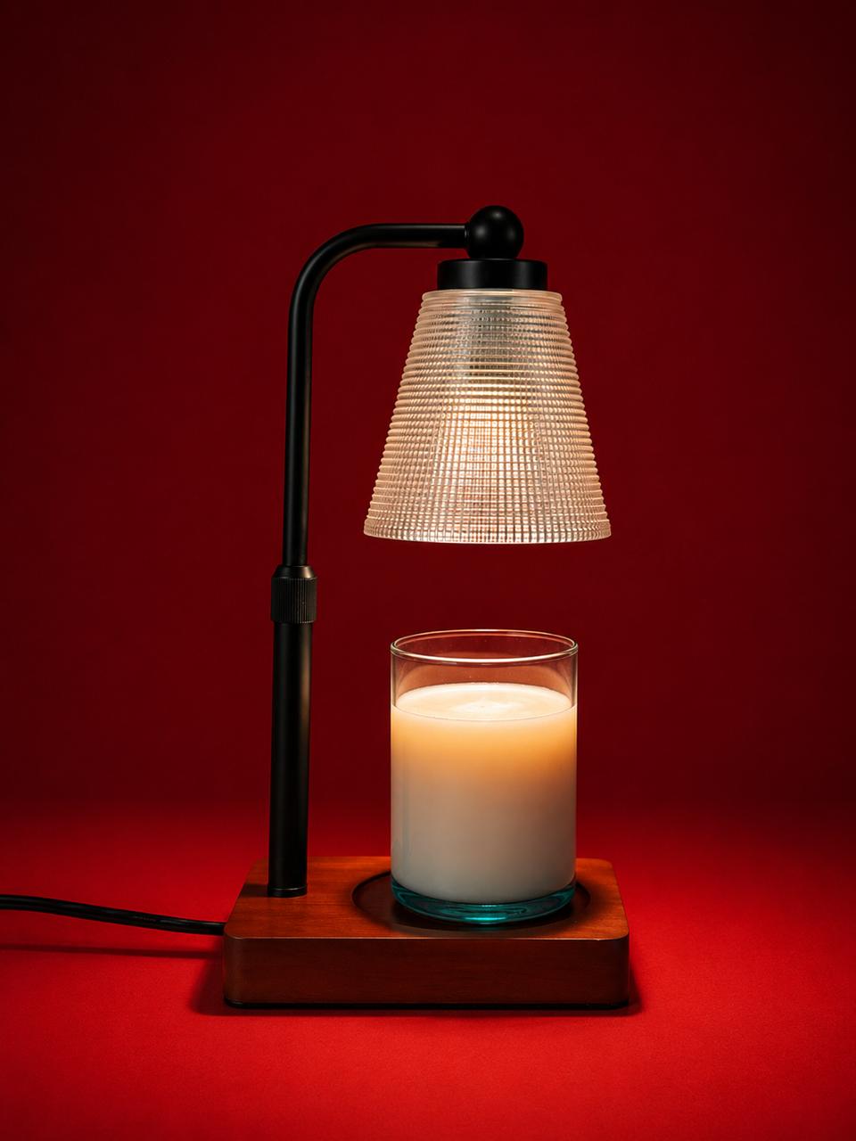 Lámpara calentadora de velas Vidrio Recta Negra